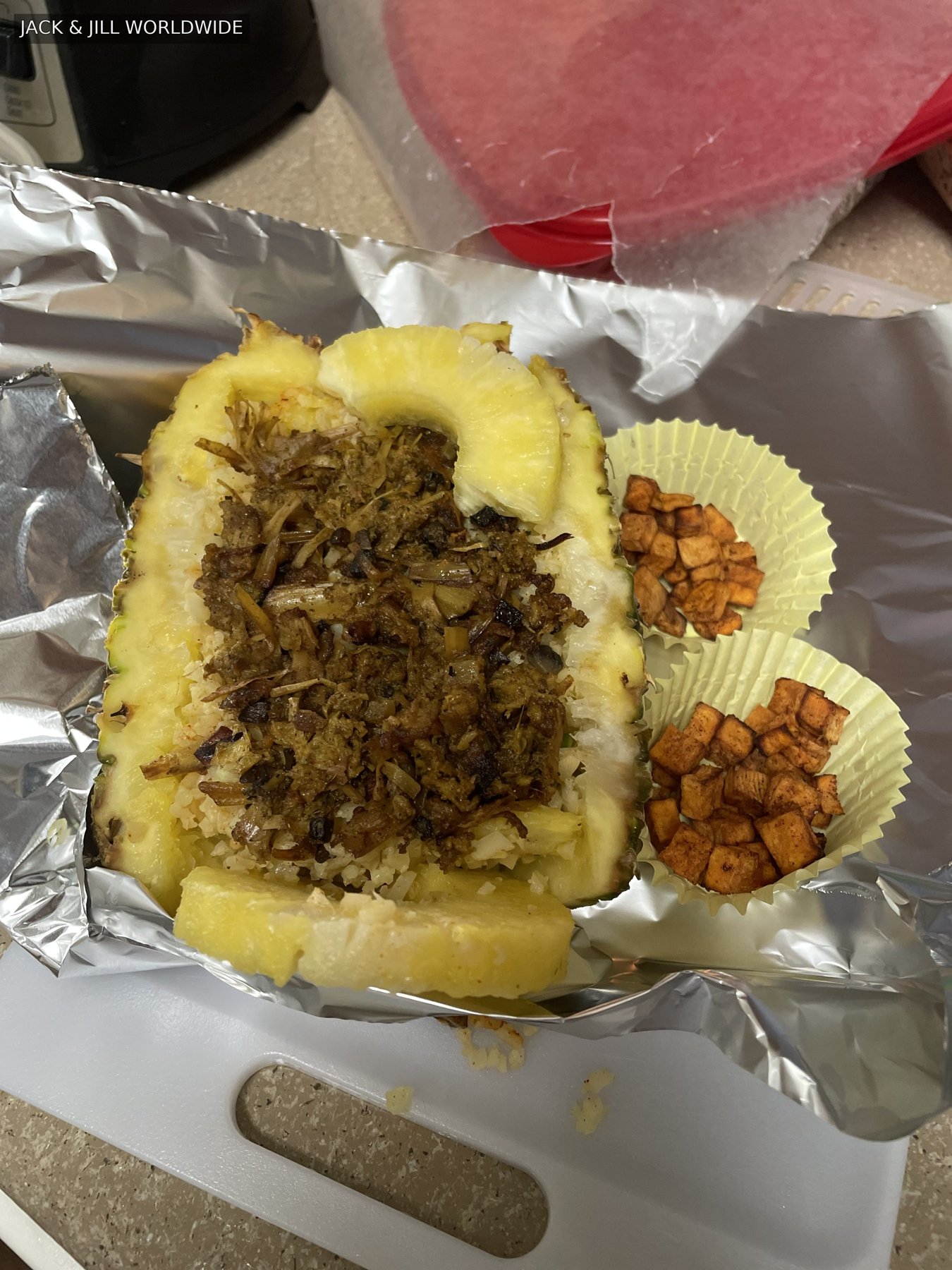 A plated jackfruit dish